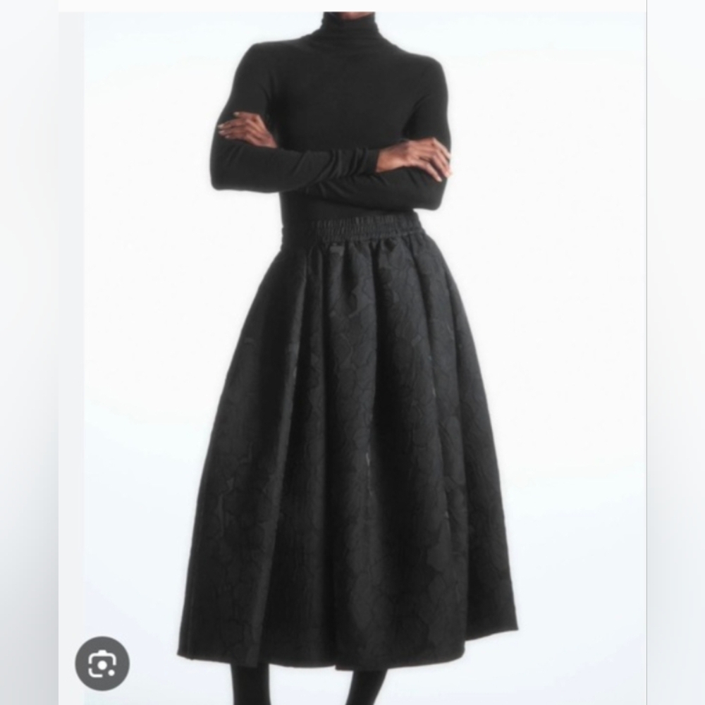 Cos Jacquard A-line Midi Skirt